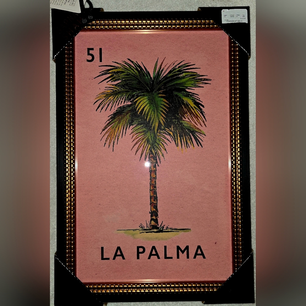 Loteria #51 La Palma palm tree framed print by Sapna Shah